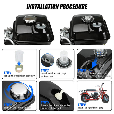 Installation guide for Gas Tank Cap For Mini Bikes And Go Karts Including CT200U BT200X MB165 MB200 Doodlebug TrailMaster