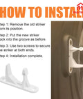 Installation steps for Premium Grade 2 Pack Washer Door Strike Kit White Plastic Replacement For Front Load Machines.
