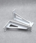 Rock Solid Heavy Duty Floating Shelf Brackets Set Two Pieces Industrial Wall Mounted L Braces Built Tough Thickened Steel Zero Flex L Support For DIY Open Shelving Kitchen Bathroom Living Room White with mounting holes