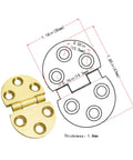 Heavy Duty Solid Brass Hinges Concealed Flip Design For Tables Doors Rust Proof Furniture Hardware With Mounting Screws, 1.85in size