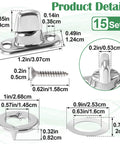 Front view of Mxxipp 15-set marine-grade zinc alloy canvas quarter-turn fasteners with rustproof eyelets, studs and mounting screws for boats.