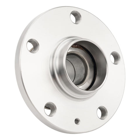 Rear Wheel Hub Bearing Assembly 512319 Direct Fit Drop In 5 Lug With ABS, silver metal hub with mounting holes