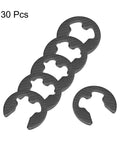 Hardcore E Clip Circlip Set for 3.5mm External Shaft Carbon Steel With Black Oxide Finish 8mm Outer Diameter 3.3mm Inner 0.5mm Thick 30 Pcs