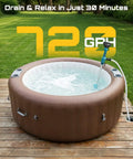 Cordless Stick Water Pump With 2.2 Inch Head Battery Powered Utility Pump for hot tub drainage, 720 GPH capacity visible.