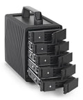 Heavy Duty Aluminum 5 Bay USB4 40Gbps External Drive Enclosure With Silicone Grip Sleeve, rugged design with expandable storage bays.