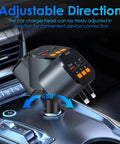 5 In 1 Fast Car Charger With 90W PD Power Retractable USB C And USB A Cables Bluetooth Five Three FM Transmitter in car console