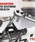 Pro Grade Bike Torque Wrench and Screwdriver Set for your Ride Maintenance shown with adapter extending reach