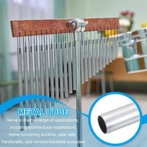 Metal chimes with image inset of Two Pack 8Mm Aluminum Tube 6063 Seamless Round Tubing 300Mm Length for DIY projects.