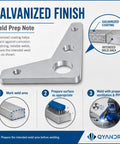 Weld prep guide for Rock Solid Steel Weld On Gusset Plates featuring galvanized finish and preparation steps for welding.