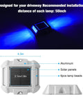 Blue LED Solar Deck Lights 12 Pack Waterproof Outdoor Lights For Driveway Dock Pathway with aluminum, solar panel, 6 beads