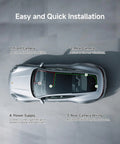 Dual Front And Rear Dash Cam With 4K Front And 2.5K Rear, Built-In WiFi With App Control, installation on car roof view
