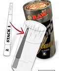 Illustration of King Size Pre Rolled Cones 100 Pack showing stacking method inside packaging tube