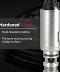 Close-up of Engine Variable Valve Timing VVT Solenoid Oil Control Valve Replacement showing sturdy construction and features.