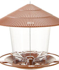 Outdoor Hanging Bird Feeder For Wild Birds Squirrelproof Seed Feeder With Durable Metal Rope Twist Lock And Easy Fill Design In Brown Weatherproof Finish For Garden Backyards