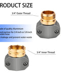Garden Hose Repair Kit With Zinc And Aluminum Male And Female Fittings Fits 3/4 Inch And 5/8 Inch Hoses Includes Two Sets Of Fittings