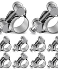 Ten Pack T Bolt Hose Clamps Kit 17 to 19 Mm OD Heavy Duty Adjustable 304 Stainless Steel T Slot Clamp For Radiator Exhaust Intercooler