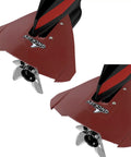 Whale Tail Hydrofoil Stabilizer Fin Kit For Outboard And Stern Drive Motors 40 To 200 HP Red Carbon Design 2 Pack