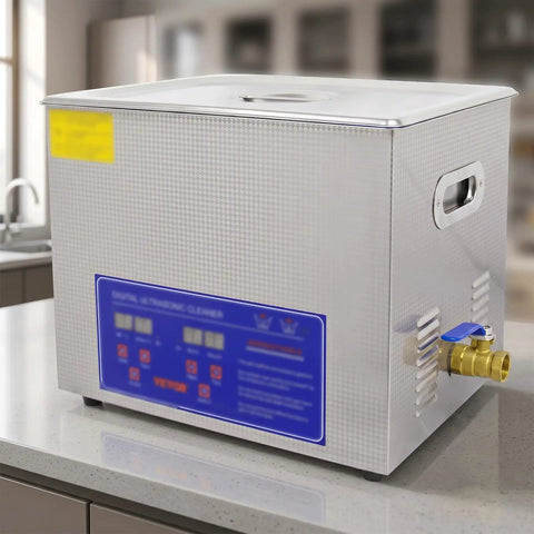 Heavy Duty Commercial Ultrasonic Cleaner 40kHz Auto Parts Washer With Shock Absorbing Pads And Noise Reduction Lid For Degreasing Engine components And Workshop Tools Quiet Operation Durable Design
