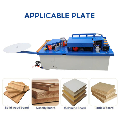 Grab This Badass Automatic Woodworking Edge Bander Countertop Edge Banding Machine For Curved And Straight Pieces With Digital Control Panel And Adjustable Speed Heavy Duty Shop Essential on a woodworking surface.