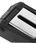 Close-up of stainless steel draw latch with rubber tips, part of Two Pack Toggle Clamp Latches For Tool Box Storage Rack And Gear Case.