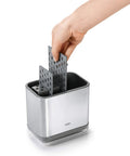 Real Handy Stainless Steel Sink Caddy Keeps Sponges And Brushes Neat And Within Reach With Ventilated Divider And Drip Tray