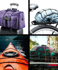Heavy Duty Bungee Cord One Eighth Inch By 100 Feet Elastic Shock Rope securing luggage, bike gear, kayak, and roof cargo.