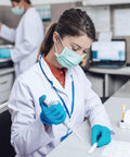 White Lab Coat For Women With Long Sleeves, 1 Pack, Small Size, Professional Medical Coat With Side Slit in laboratory setting