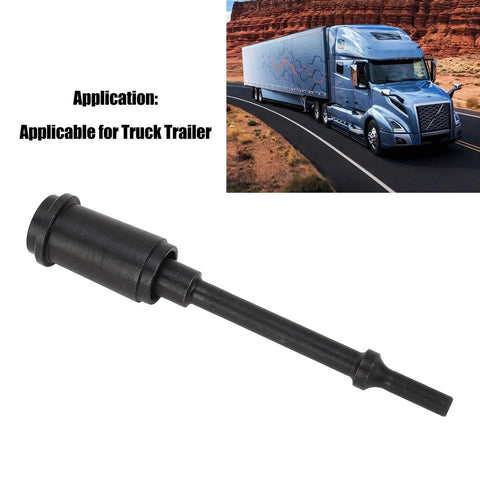 7 Inch Short Anchor Pin Driver Kit For Trucks And Trailers, Pneumatic Pin Removal And Installation Tool beside truck on road