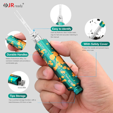 Pin Removal Tool Kit for Automotive Electrical Connectors with 1 Pro Grade Removal Tool and 36 Replacement Tips in hand view