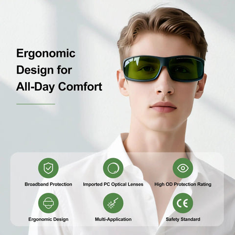 Kickass Od6 Plus Laser Safety Glasses For Ultimate Eye Protection Goggles shielding ergonomic design for all-day comfort.