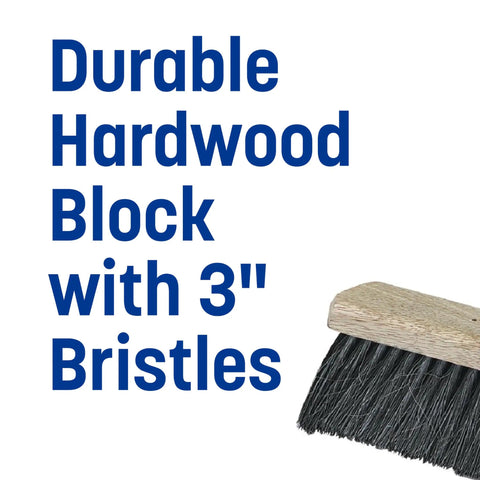 Heavy Hitter Commercial Floor Sweep Head, 24 Inch Horsehair And Tampico Blend, Wide Sweeping Pad with hardwood block and 3-inch bristles.