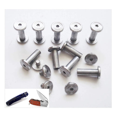 Ten Pack Knife Handle Fasteners And Rivets For EDC Pocket Knives, Stainless Steel Bracket Bolts And Tactical Lock Shaft Rivets, Revision Screws For T8 Plum Blossom Screwdriver