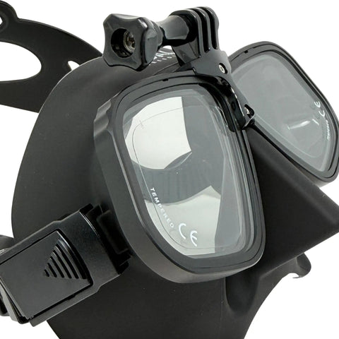 Low Volume Freedive Mask With Action Camera Mount For Spearfishing Freediving Snorkeling And Scuba Diving Pro Grade Anti Fog Tech With Pre Attached Film And Reef Safe Spray Black Frame Clear Lens