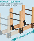 Adjustable Firewood Rack Set Of 4 For Outdoor And Indoor Use Heavy Duty Steel Log Stacking Stand Brackets Extendable Length