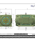 Heavy Duty Nema Design B Electric Motor, 20Hp 1200Rpm 575V Three Phase Odp, rugged cast iron 286T frame design diagram.