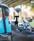 Golf bag with Six Pack Rubber Latches with T Handle Hasp Elastic Draw Locks for Vibration Reduction in dynamic environments.