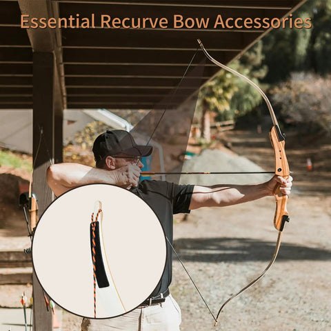 Bow String Silencers for Longbow and Recurve 2 Pairs Self Adhesive Limb Protectors, Dead Silent Hunting And Practice Gear