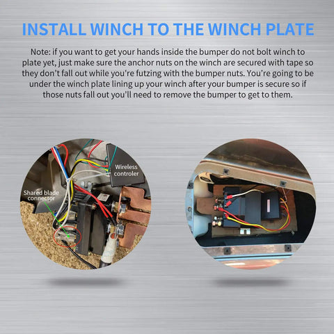 Installation guide for 12V Winch Solenoid Relay for 8000-15000lb ATVs and UTVs showing connections and placement.