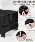 All Weather Outdoor Coffee Table Cover 48 Inch Rectangular, Heavy Duty Oxford Cloth With PU Coating, windproof design details