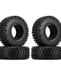 1.0 Inch Maverix MT Tires 57x22mm for 1/18 and 1/24 RC Crawlers, shown in a 4 pack with aggressive hook tread
