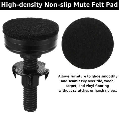 Close-up of high-density non-slip mute felt pad for 20 Pack Adjustable Furniture Leveling Feet Three Eighths Inch 16 Thread Heavy Duty
