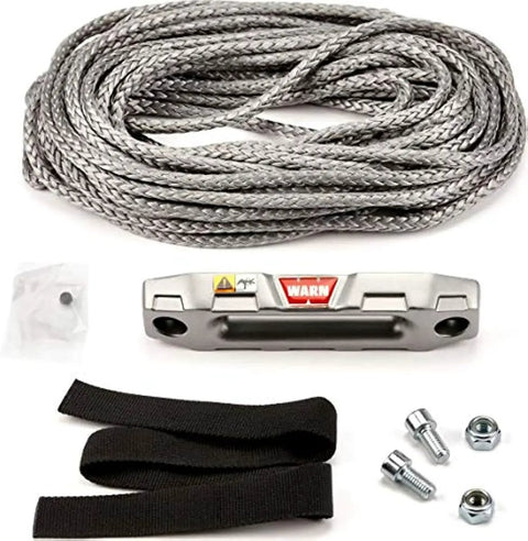 Epic Synthetic Winch Rope Upgrade Kit For ATV And UTV Winches Heavy Duty One Quarter Inch By Fifty Feet With Hawse Fairlead