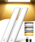 3 Pack Magnetic LED Motion Sensor Under Cabinet Lights 7 Inch Light Bar with USB charge for dark room installation