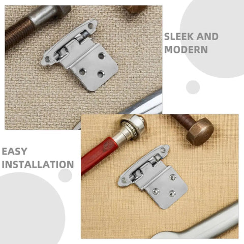 No Slam Soft Close Frameless Inset Cabinet Hinges 4 Pack for Kitchen and Bath Cabinets Flush Mount Silver Iron