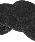 Solid Build Heavy Duty Replacement Office Chair Glides Five Pack, 2-inch round black felt pads for desk chairs.