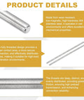 Heavy Duty Fully Threaded Rods M10 X 8 Inch 304 Stainless Steel Studs showing threaded surface and detail for construction uses.