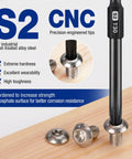 10 Piece Security Torx Bit Set In S2 Steel With CNC Machined Tips showing bit driving screw into wood
