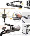 Ebike Repair Stand For Home Shop And Mechanics Heavy Duty Bike Workstand showing adjustable clamp positions and rotation features