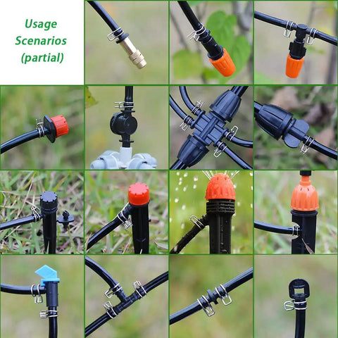Leak-Proof Easy Install One Quarter Inch Irrigation Hose Clamps Set Made From Durable 304 Stainless Steel Keeps Drip Lines From Leaking