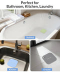 Snag This Three Pack Durable Silicone Shower Drain Cover And Tub Stopper To Cut The Funky Smell And Keep Those Pesky Critters Off Any Bathroom Or Kitchen Floor. Silicone drain covers in bathtub, kitchen sink, and floor.